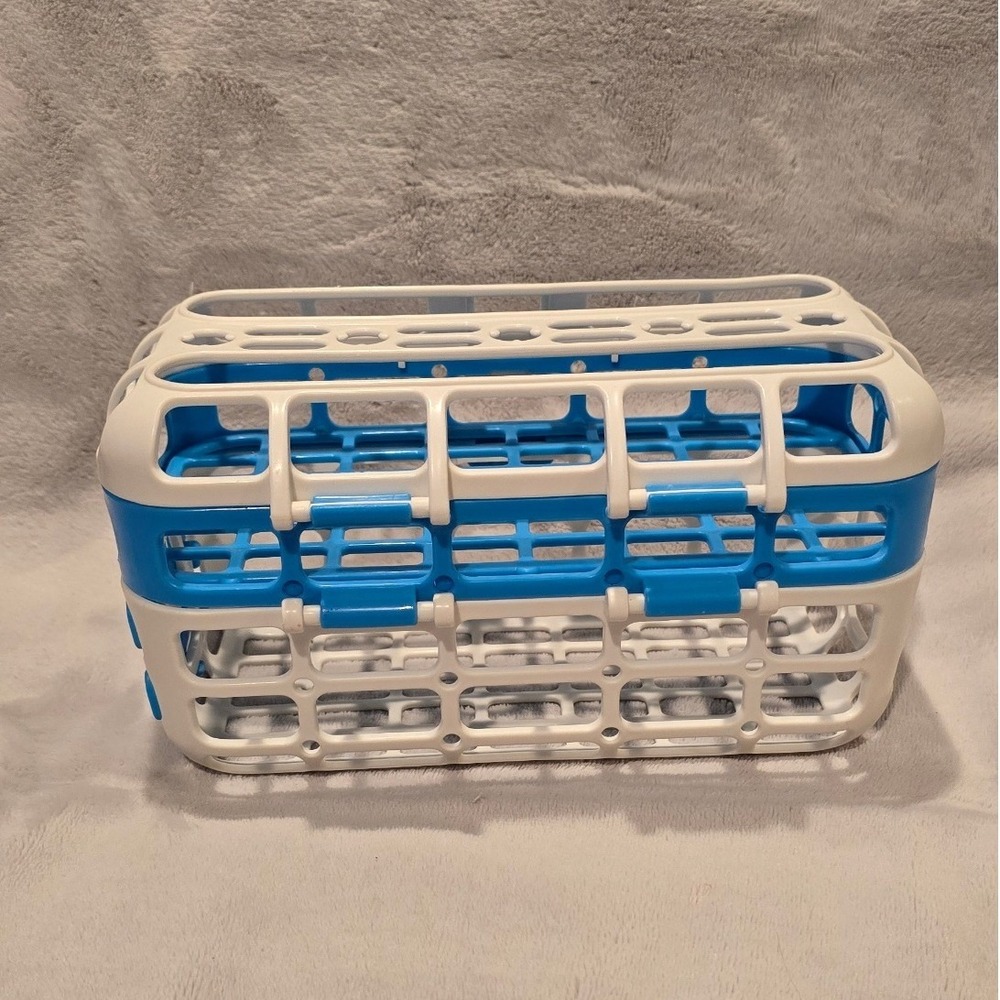 Munchkin Latch High Capacity Dishwasher Basket‎ Blue White for Baby Bottle Parts